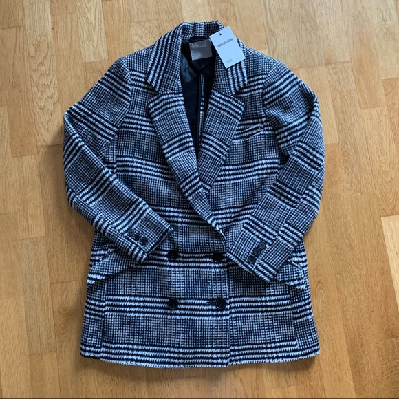 ASOS Design Petite Checked Pea Coat - Picture 4 of 10